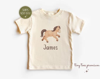 Cute Baby Horse Kids Natural Shirt, Lil Bro Horse T-shirt, Western