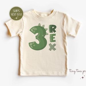 Three Rex Birthday Shirt: 3rd Birthday Dinosaur Tee