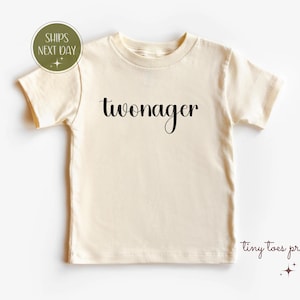 Second Birthday Shirt, Retro Two Year Old Birthday Crewneck, Toddler 2nd Birthday Shirt Natural, Twonager Party Shirt for kids