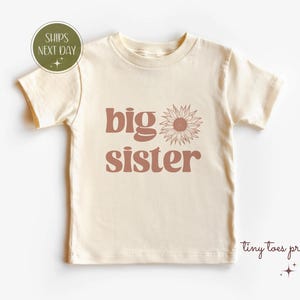 Big Sister T-Shirt With Flower, Pregnancy Announcement, Big Sister Reveal, I'm Going to Be a Big Sister Gift, Big Sister Gift