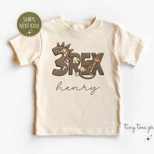 Personalized Dinosaur Birthday Shirt, Custom Age Birthday Shirt, 3rd Birthday Shirt, Dinosaur Birthday Party, Boy Dinosaur Shirt, Party Tee