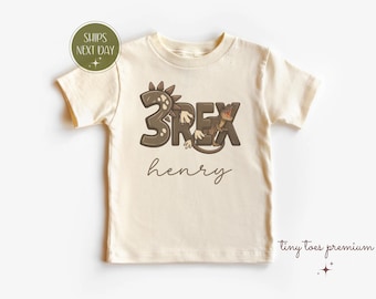 Personalized Dinosaur Birthday Shirt: Custom Age Party Tee