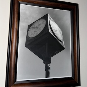 University Clock - Black and White Darkroom Film Photography