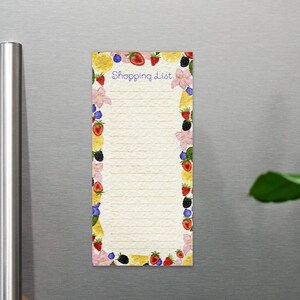 Lista zakupów magnetycznych Lemons & Berries 4x9 Lista zakupów magnetycznych Notatnik na lodówkę Lista zakupów magnes