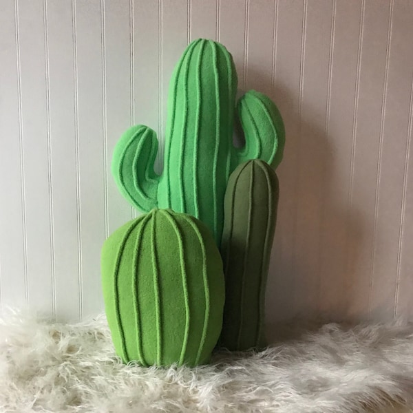 Cactus Garden, Cactus Pillows, Pillow Collection, Set of 3 Cactus Pillows, Plush Cactus