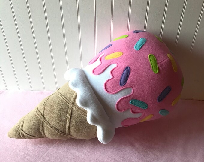 Ice Cream Cone Pillow Plush Ice Cream Etsy