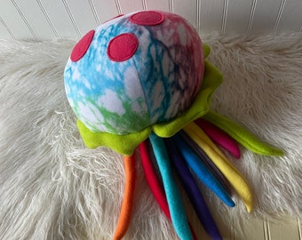 Rainbow Splash Moon Jelly Plush, Jellyfish Plush