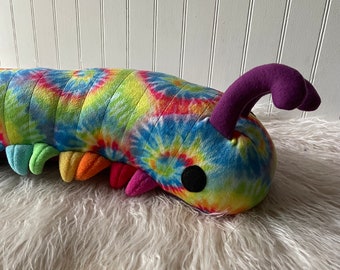 Giant Rainbow Millipede Plush, Millipede Toy, Plush Bug, Plush Insect, Centipede Stuffie