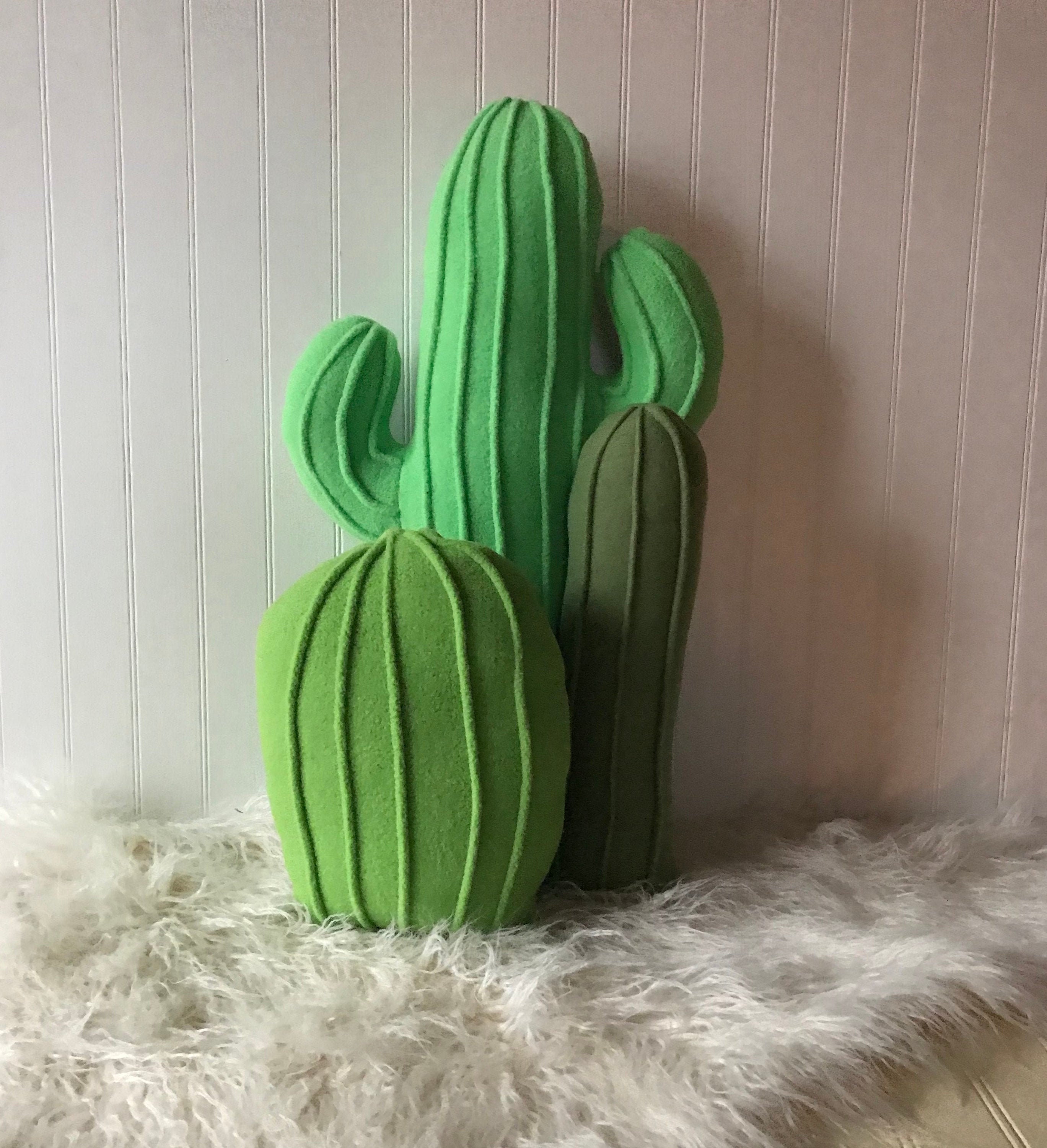 Cactus Garden Cactus Pillows Pillow Collection Set of 3 Cactus Pillows Plush Cactus Etsy