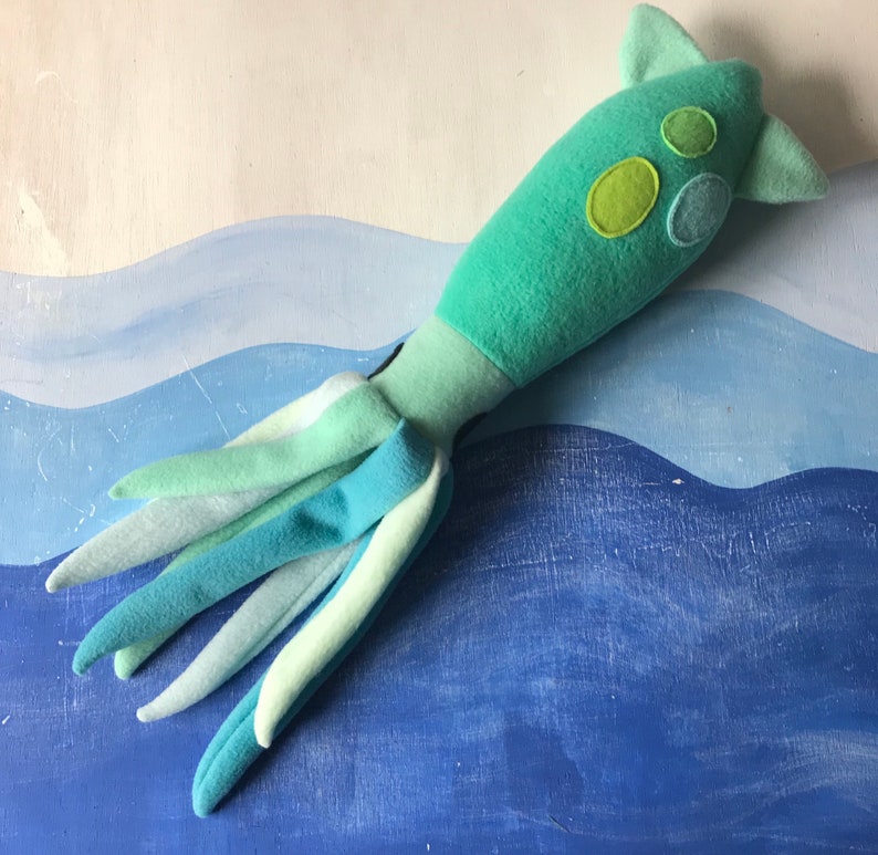 Turquoise Squid Plush Squid Toy Humboldt Squid | Etsy