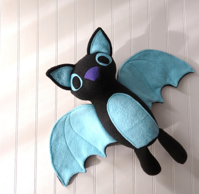 Black Bat Plush Bat Toy Stuffed Bat Black and Blue Bat | Etsy