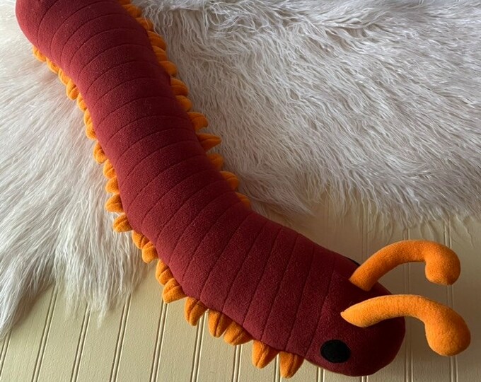 Sunset Millipede Plush, Millipede Toy, Plush Bug, Plush Insect