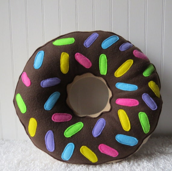 16 Chocolate Frosted Doughnut Pillow Etsy