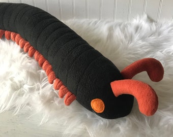 Giant African Millipede Plush, Millipede Toy, Plush Bug, Plush Insect, Centipede Stuffie