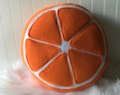 Felpa de cítricos, almohada de corte de naranja