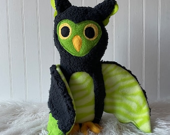 Winter Night Owl, Plush Owl, Toy Owl, Owl Doll