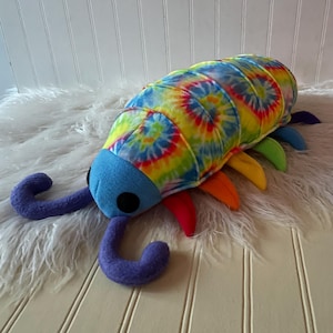 Rainbow Pill Bug Plush, Potato Bug, Roly Poly Bug