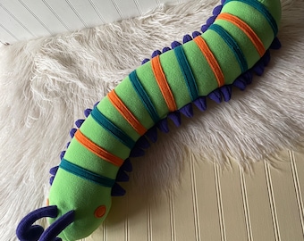 Striped Millipede Plush, Millipede Toy, Plush Bug, Plush Insect