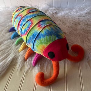 Rainbow Pill Bug Plush, Potato Bug, Roly Poly Bug