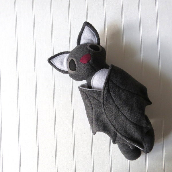 Gray Bat Plush, Bat Toy, Stuffed Bat
