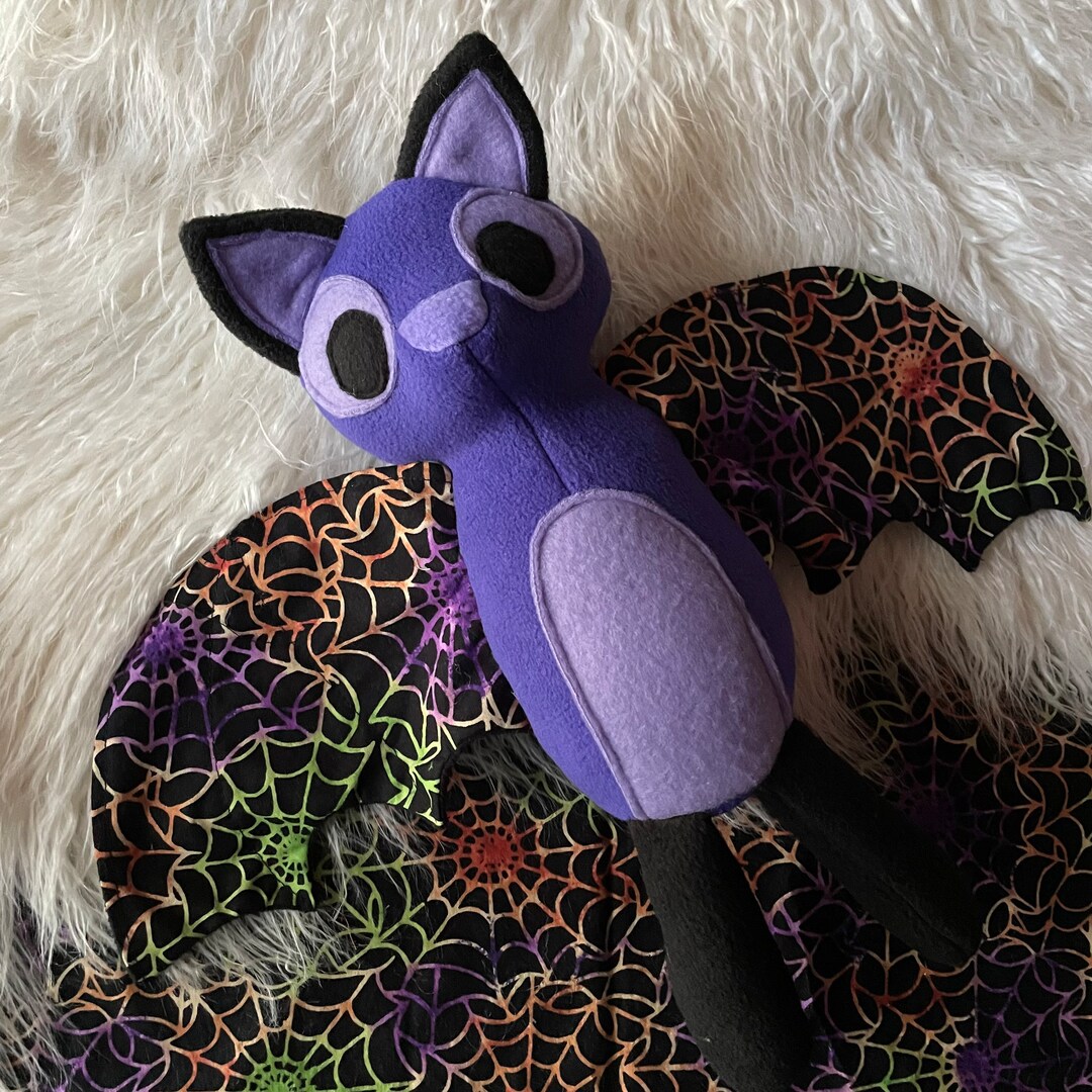 Purple Bat Plush Bat Toy Stuffed Bat Halloween Bat Etsy