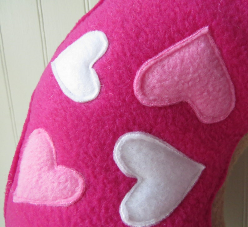 Valentine Doughnut Pillow Pink Frosted Heart Donut Etsy