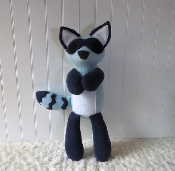 blue raccoon stuffed animal