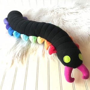 Rainbow Centipede Plush, Centipede Toy, Plush Bug, Plush Insect, Centipede Stuffie