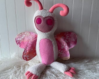 Creamsicle Mothman,  Monster Buddy, Toy Monster, Plush Mothman