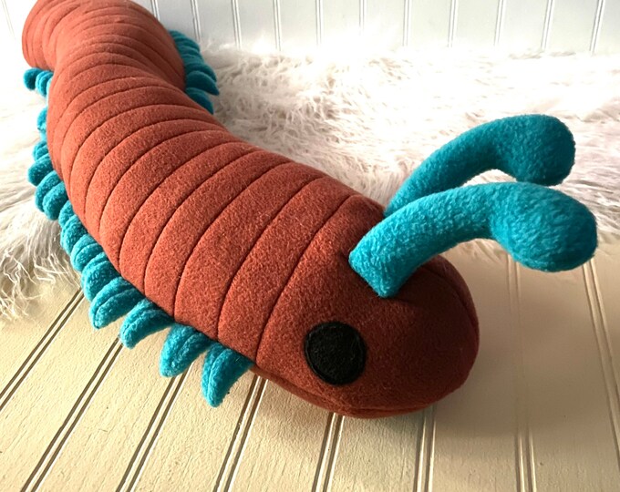 Sunset Millipede Plush, Millipede Toy, Plush Bug, Plush Insect