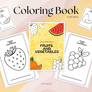 Coloring Book for kids - Fruits and Vegetables