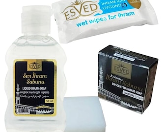 4X Special Hard, 3X Liquid Unscented Soap for Ihram and Hajj Travel Size 50ml