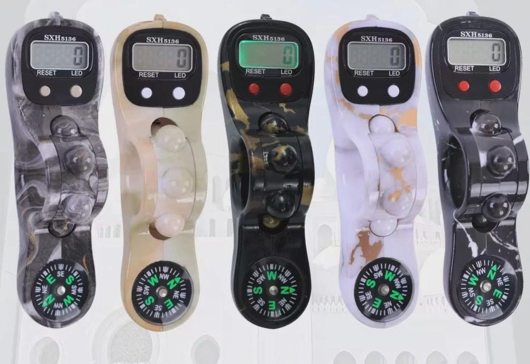 2pcs Digital Finger Tasbeeh Counter W Qibla Compass & Led, Islamic ...
