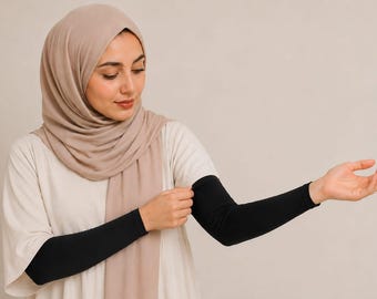 Elegante turkooizen mouw 1 paar mouw met/zonder knoop hoes comfy stretch dames
