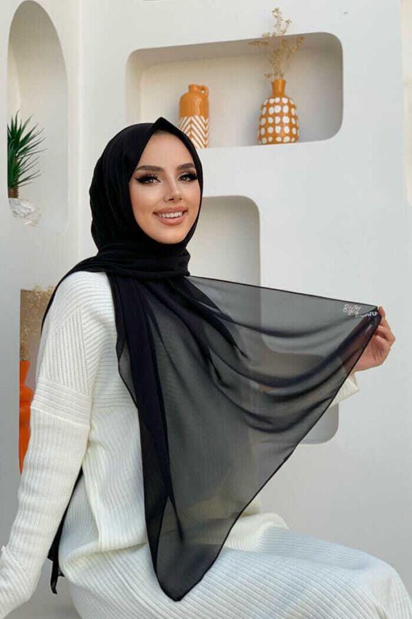 Sciarpa Donna In Chiffon Ricamata A Fiori &ndash; Bianca, Leggera, Multiuso, Elegante, Come Dupatta O Hijab