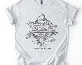 Matterhorn Mountain Tee: Zermatt Schweiz, Reffelsee Lake Design