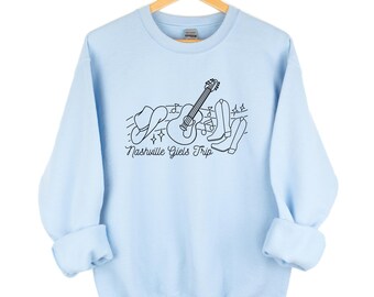 Nashville Girls Trip Hand Drawn Sweatshirt - Bachelorette Matching Sweatshirts - Linework Design Custom Pullover