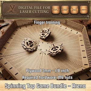 Battle Arena & Spinning Top Starter Bundle - Modular 25 Combinations - Laser Cut Files