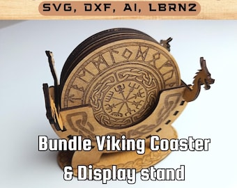 Viking Coaster Bundle – 17 Norse Designs with Display Stand (Digital Download)
