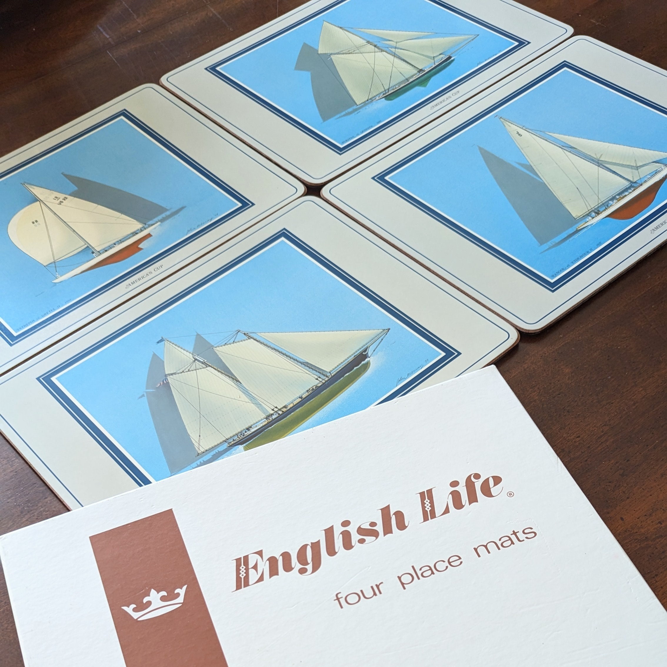 America's Cup Sailboat Placemats 1970s Etsy