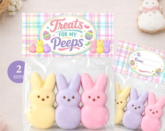 Treats For My Peeps Topper - Fun Easter Candy, Cookie, Surprise Tag & Goody Bag Toppers, Instant Printable Download