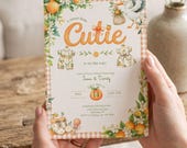 Cutie Baby Shower Invitation, A Sweet Little Cutie Invite, Citrus Orange Baby Shower, Gender Neutral Baby Invite, Editable Canva Template