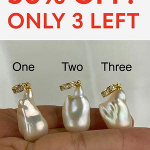 Large Baroque Pearl Pendant: Gold Filled Bail, CZ Stones