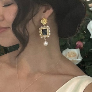 Floral Baroque Pearl Statement Earrings: Wedding Jewelry