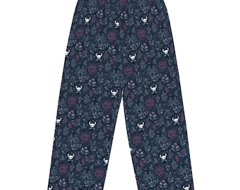 Hollow Knight Christmas Pajamas – Cozy Chibi Knight Winter PJ Set, Indie Game Holiday Sleepwear, Floral Fantasy Gamer Loungewear