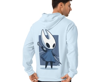 Chibi Hornet Blue Hoodie – Hollow Knight Inspired Indigo Gamer Hoodie, Cute Minimalist Game Merch, Cozy Unisex Indie Game Apparel
