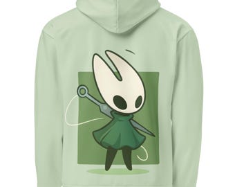 Chibi Hornet Green Hoodie – Hollow Knight Inspired Indie Game Hoodie, Cute Minimalist Gamer Streetwear, Cozy Gift for Gamers