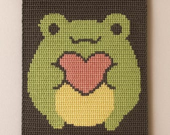 PATTERN: Cute Chibi Frog Tapestry Block Pattern or Text