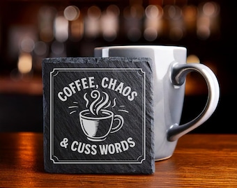 4 frases sobre café y latte Archivos digitales para grabar Posavasos de pizarra (PNG) Volumen I