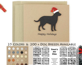 Dog Christmas Cards: Santa Hat, 200+ Breeds (10 Pack)